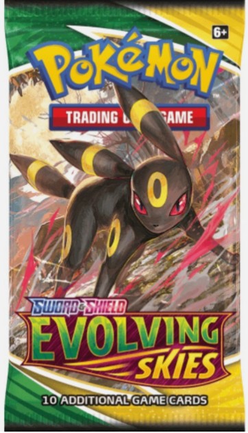 Pokemon TCG Evolving Skies Booster Pack.